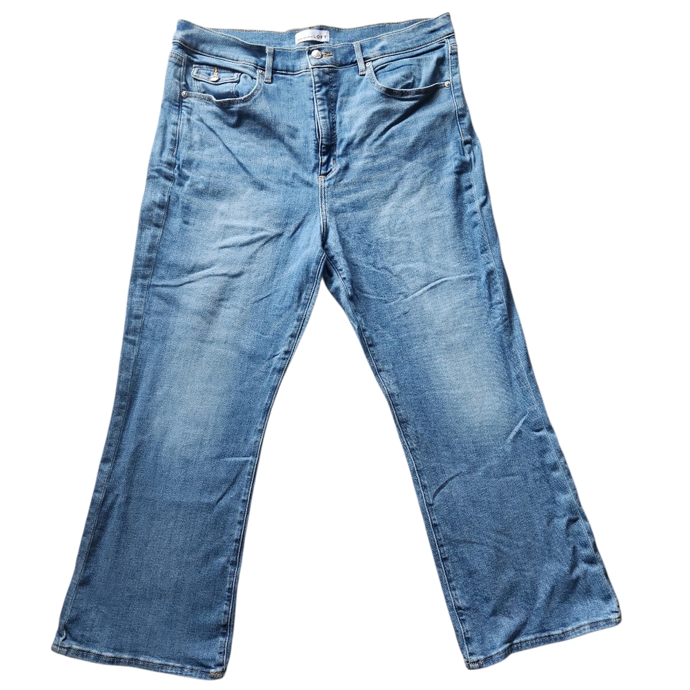 LOFT Light Blue Cropped Flared Jeans